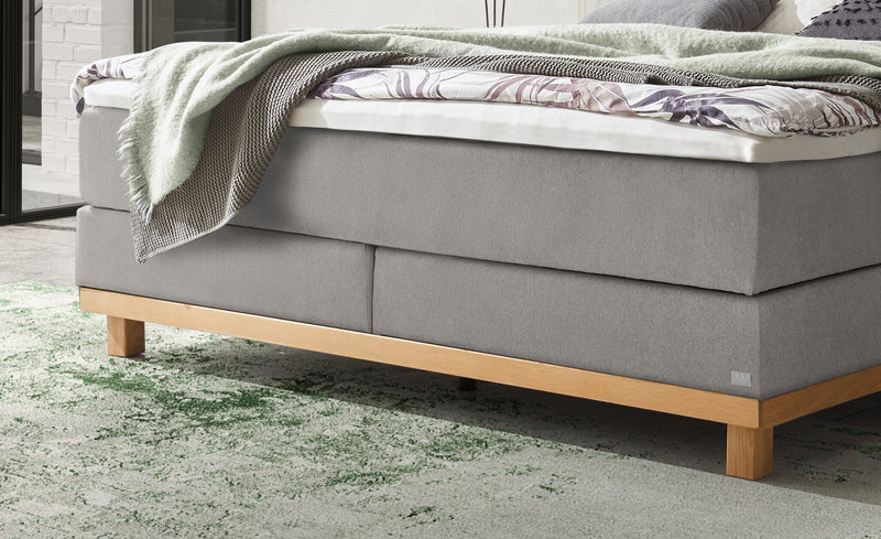 Hasena Boxspringbett Cecilia in Eiche bright mit Bezug Pace, Topper wählbar