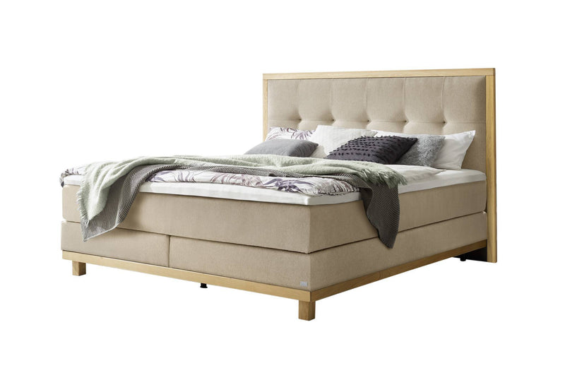 Hasena Boxspringbett Cecilia in Eiche bright mit Topper nach Wahl