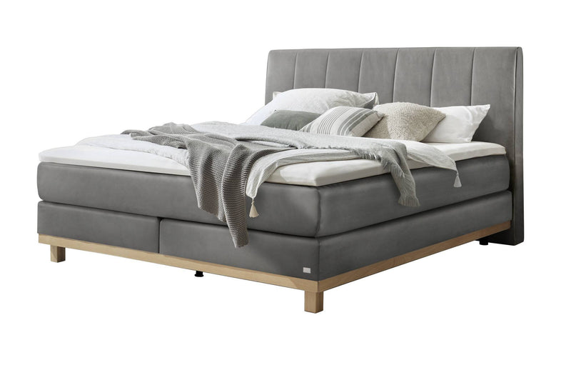 Hasena Boxspringbett Estela mit Topper-Wahl, Eiche bright & Monet steel