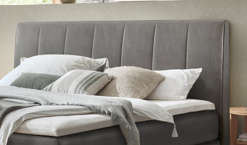 Hasena Boxspringbett Estela mit Topper-Wahl, Eiche bright & Monet steel