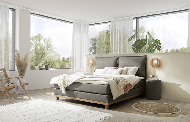 Hasena Boxspringbett Zamora Pronto in Eiche bright mit Bezug Monet