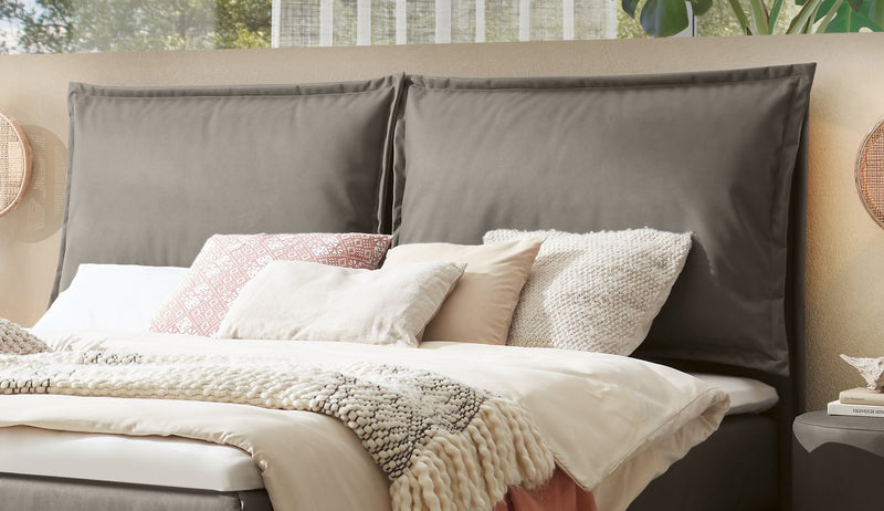Hasena Boxspringbett Zamora Pronto in Eiche bright mit Bezug Monet