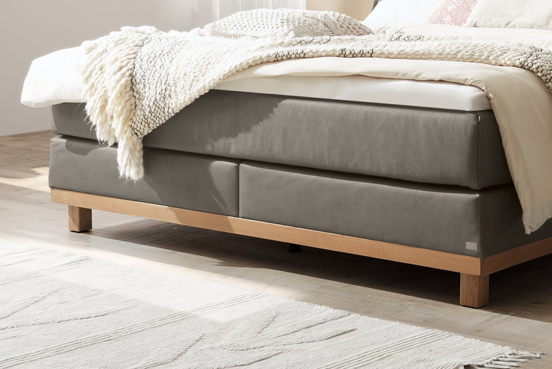 Hasena Boxspringbett Zamora Pronto in Eiche bright mit Bezug Monet