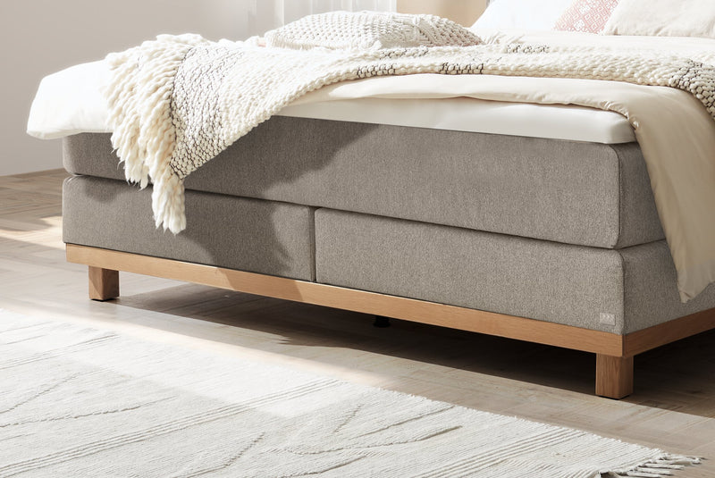 Hasena Boxspringbett Zamora Eiche bright geölt mit Topper-Auswahl