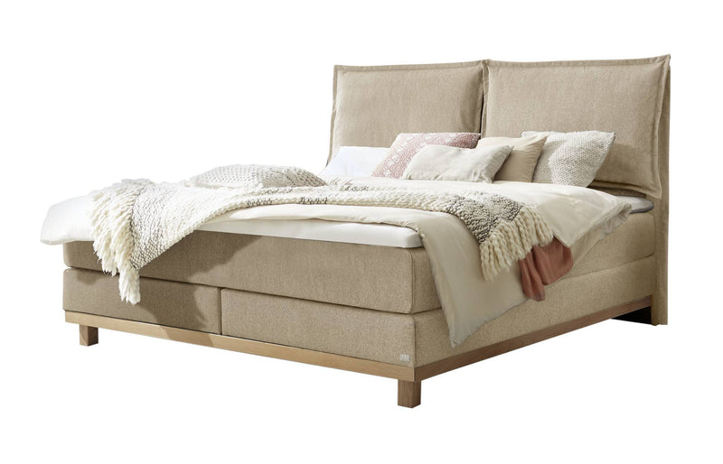 Hasena Boxspringbett Zamora in Eiche bright geölt mit Sand-Bezug Pace