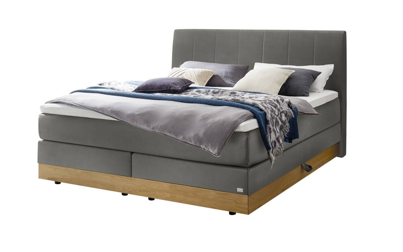 Hasena Boxspringbett Pedrosa mit Stauraum, Eiche bright & Monet steel
