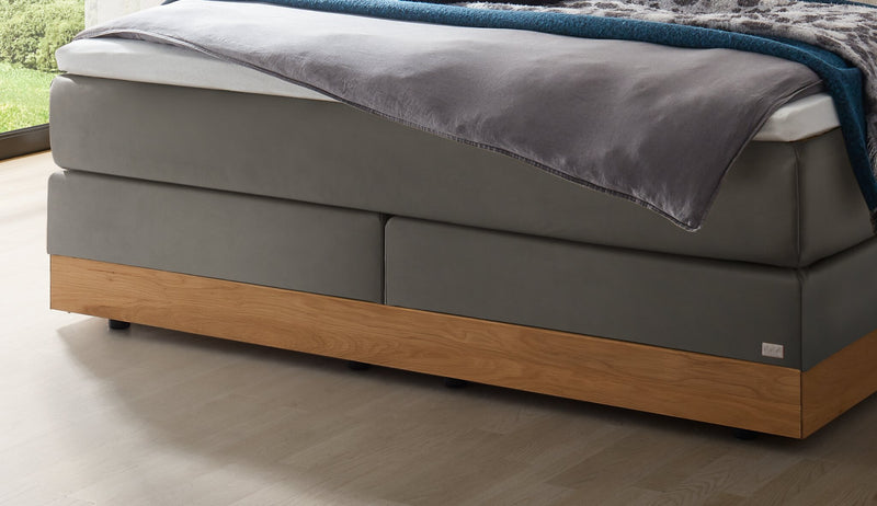 Hasena Boxspringbett Pedrosa mit Stauraum, Eiche bright & Monet steel