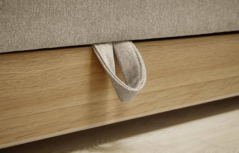 Hasena Boxspringbett Pedrosa mit Stauraum, Eiche bright & Monet steel