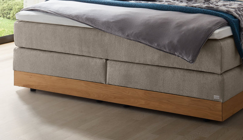 Hasena Pedrosa Boxspringbett mit Stauraum, Eiche bright geölt, grau
