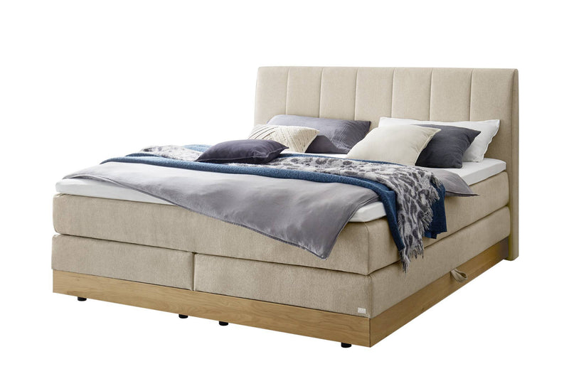 Hasena Pedrosa Boxspringbett Eiche bright mit Topper und Stauraum