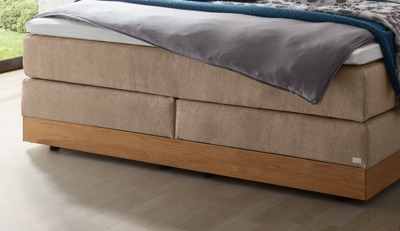 Hasena Pedrosa Boxspringbett Eiche bright mit Topper und Stauraum