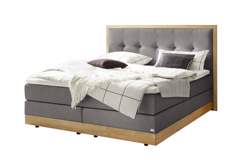Hasena Boxspringbett Alba mit Stauraum, Eiche bright und Topper-Wahl