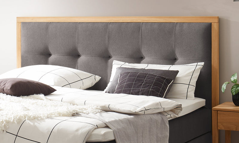 Hasena Boxspringbett Alba mit Stauraum, Eiche bright und Topper-Wahl