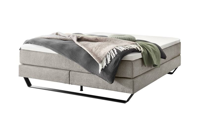 Hasena Julieta Boxspringbett ohne Kopfteil in Schwarz mit Metallkufen