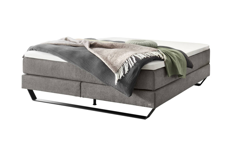 Hasena Boxspringbett Julieta mit Metallkufen in Schwarz-Grau
