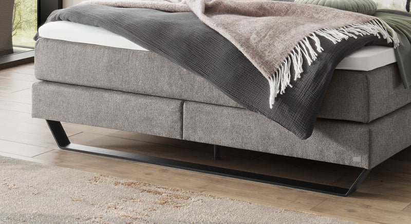 Hasena Boxspringbett Julieta mit Metallkufen in Schwarz-Grau