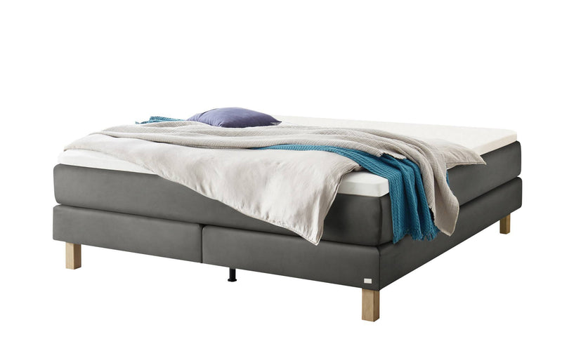 Hasena Boxspringbett Carlota Eiche bright mit Monet Bezug und Topper