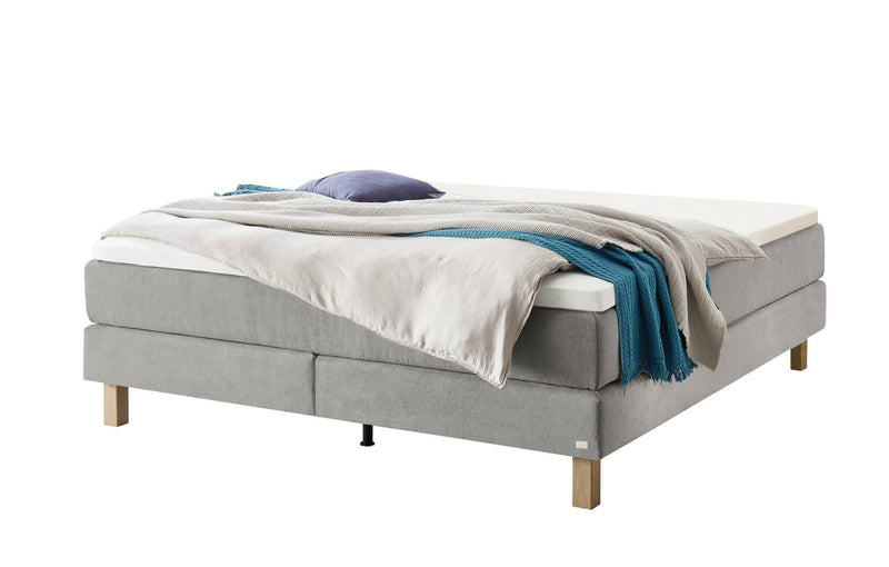 Hasena Carlota Boxspringbett ohne Kopfteil, Eiche bright, Massivholz-Füße