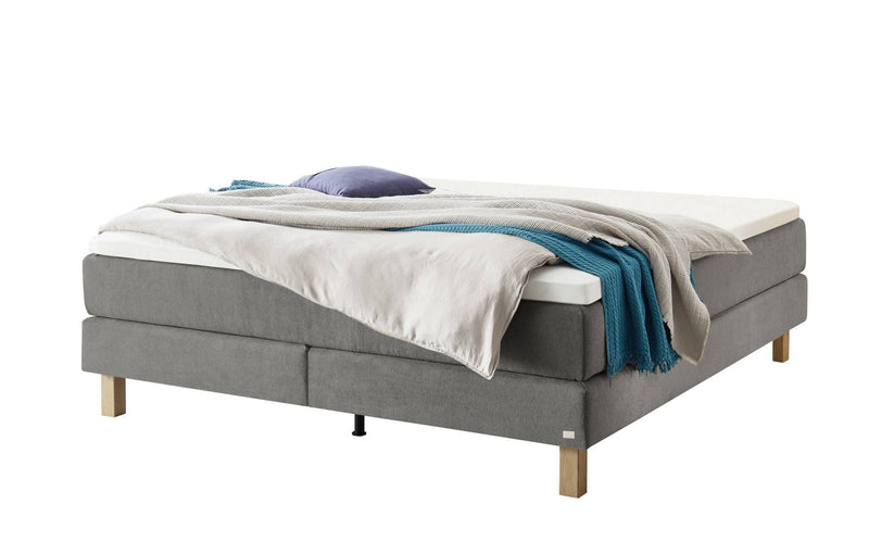 Hasena Boxspringbett Carlota ohne Kopfteil in Eiche bright, Pace Grey