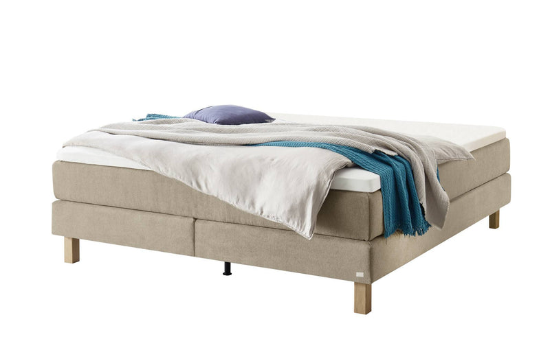 Hasena Carlota Boxspringbett Eiche bright mit Massivholz-Füßen