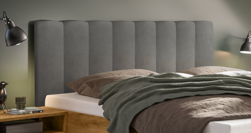 Hasena Donata Massivholzbett Bergamo Wildeiche mit gepolstertem Kopfteil