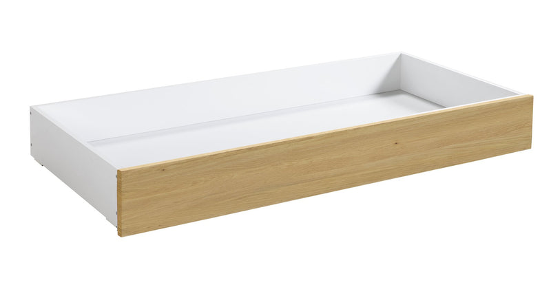Hasena Roll-Box Bettschublade Eiche Bright/Weiß mit Rollen und Stauraum