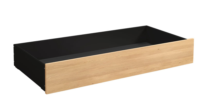 Hasena Roll-Box Bettschublade Lounge Schwarz/Eiche bright mit Rollen