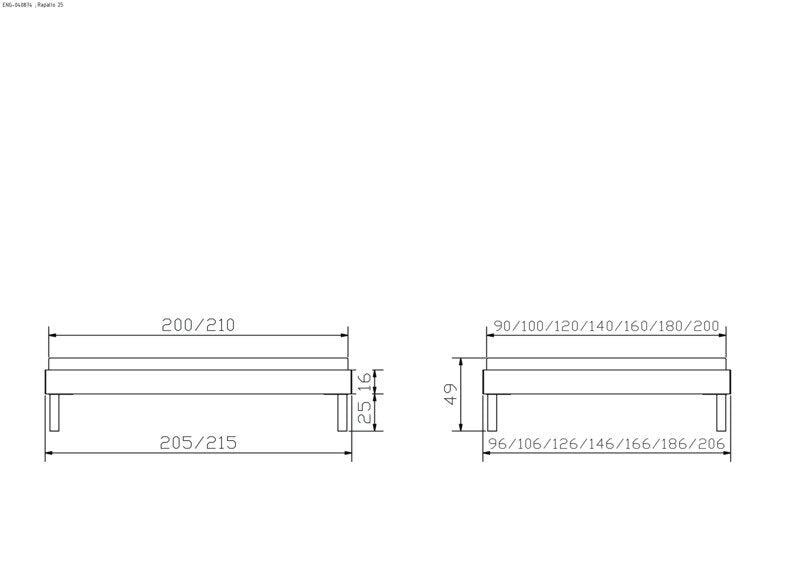 Hasena Massivholzbett Rapallo Kernbuche natur geölt – Kollektion Trento