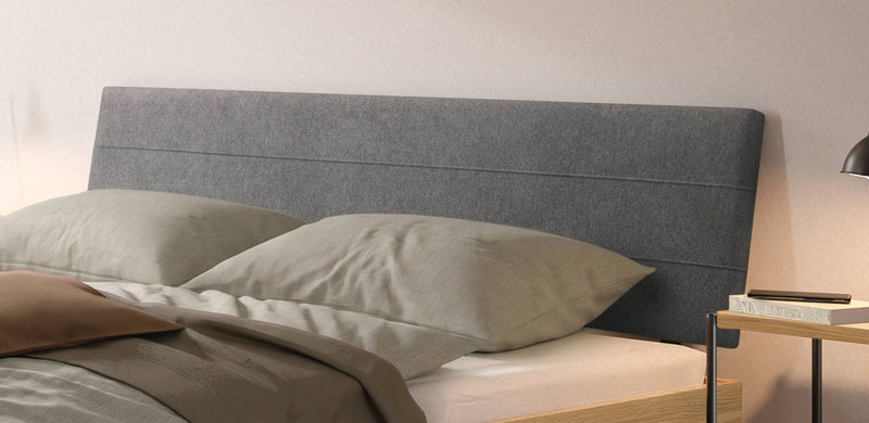Hasena Massivholzbett Vasto Eiche bright mit Polsterkopfteil Pace grey