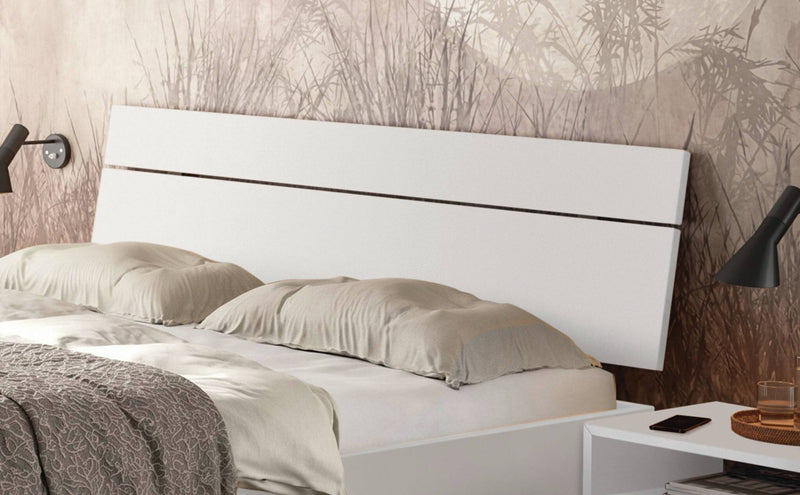 Hasena Bett Romeo, Trento-Kollektion, Weiß mit schwarzen Metallkufen