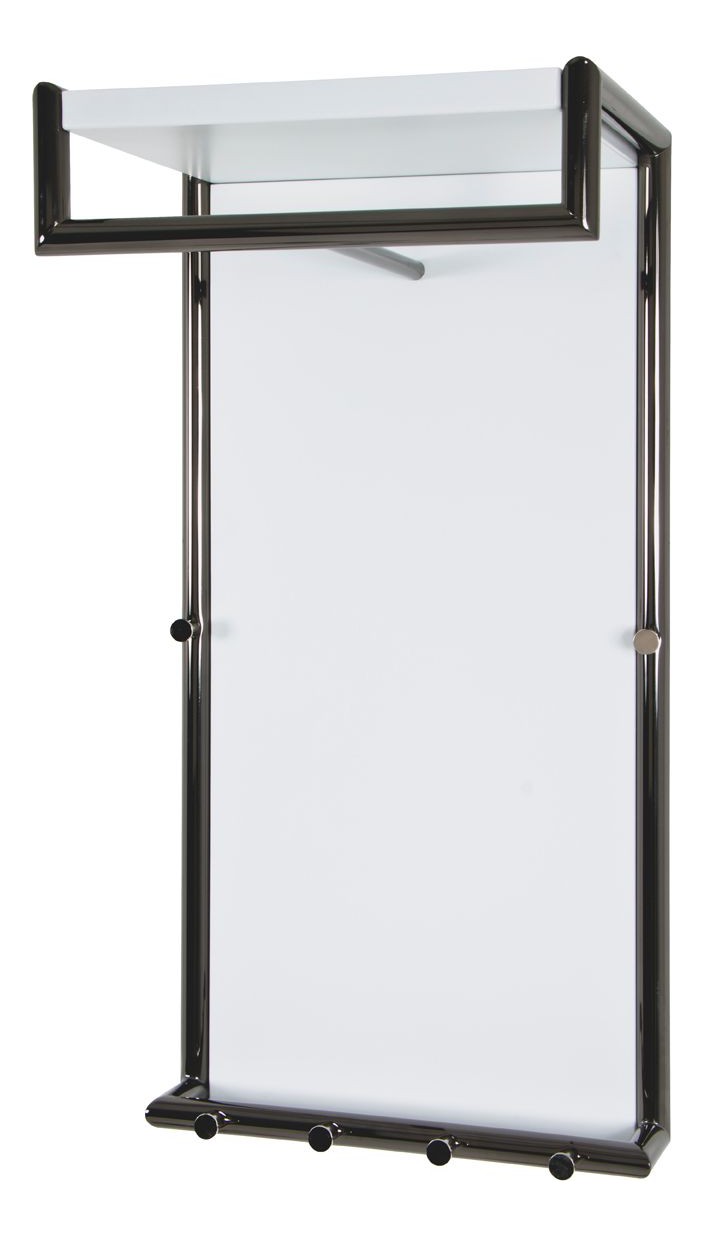 Haku Wandgarderobe mit 6 Haken und Kleiderstange, Anthrazit-Weiß