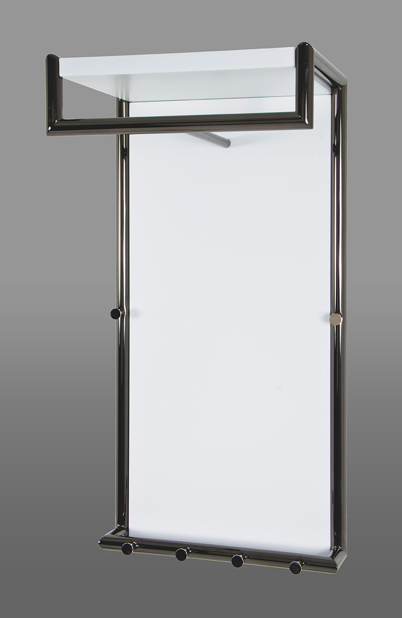 Haku Wandgarderobe mit 6 Haken und Kleiderstange, Anthrazit-Weiß