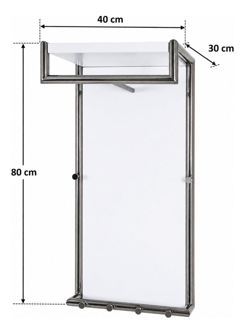 Haku Wandgarderobe mit 6 Haken und Kleiderstange, Anthrazit-Weiß