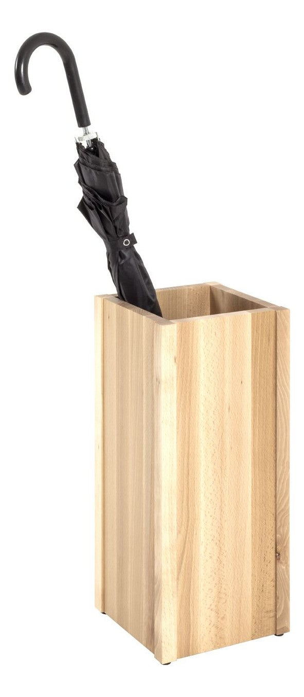 Haku Schirmständer aus Massivholz Buche, quadratisch braun
