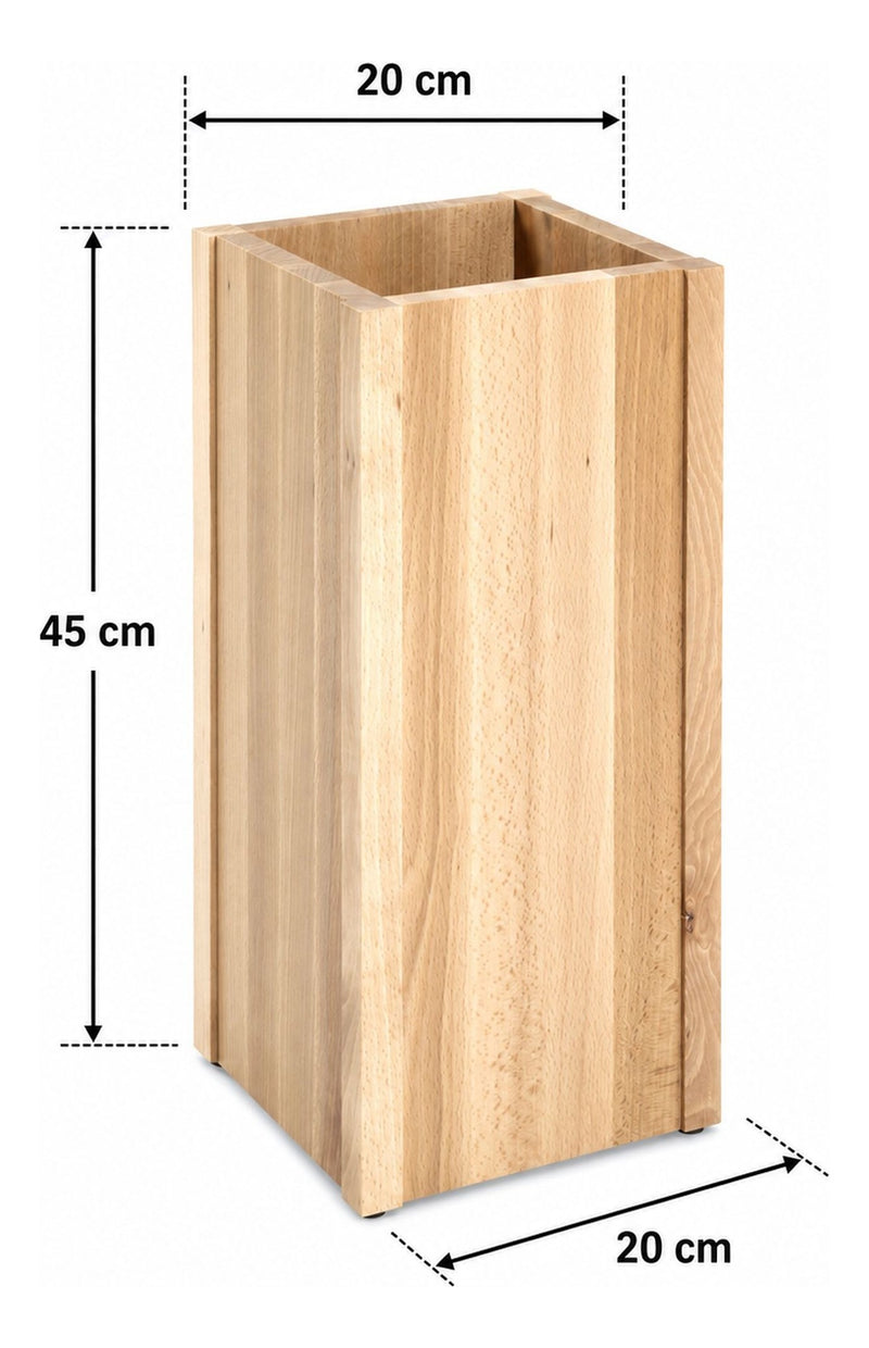 Haku Schirmständer aus Massivholz Buche, quadratisch braun
