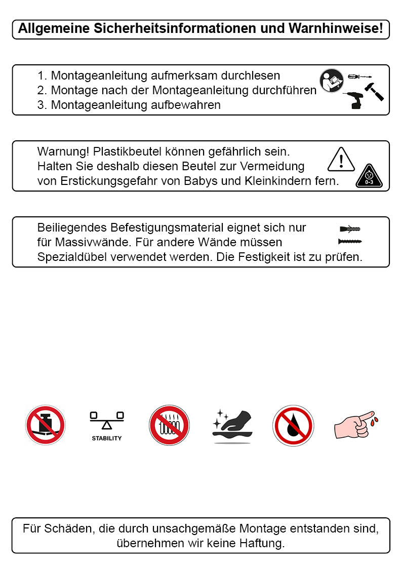 Wandgarderobe mit Spiegel und 5 Haken in Anthrazit, Metall – Ansicht 6