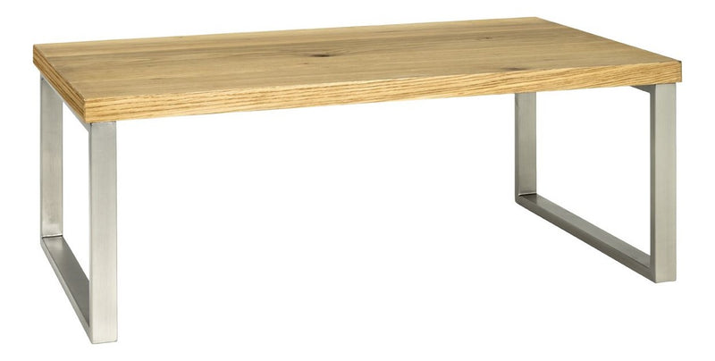 Haku Couchtisch Eiche mit Edelstahloptik-Gestell, rechteckig