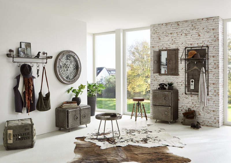 Haku Wandgarderobe mit 9 Haken, klappbarer Ablage, Anthrazit