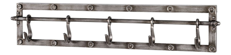 Haku Garderobenleiste Industrial mit 5 Haken, Anthrazit aus Stahl