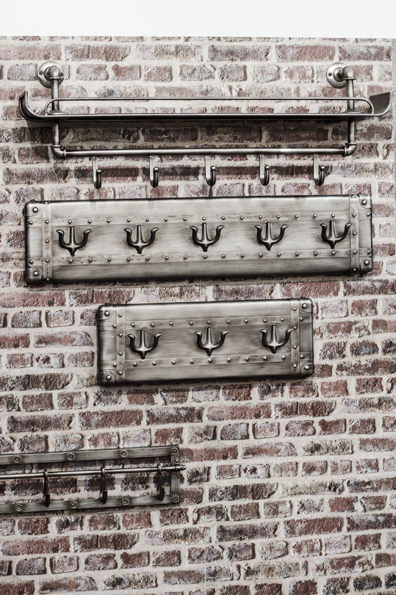 Haku Garderobenleiste Industrial mit 5 Haken, Anthrazit aus Stahl