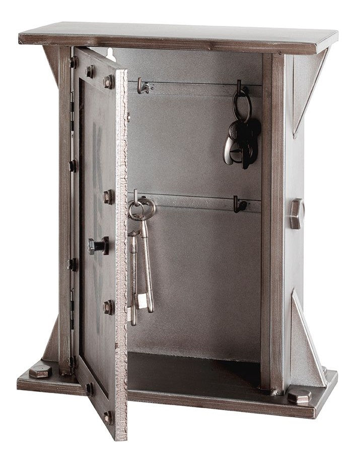 Haku Schlüsselkasten mit 4 Haken, Anthrazit, Industrial-Stil