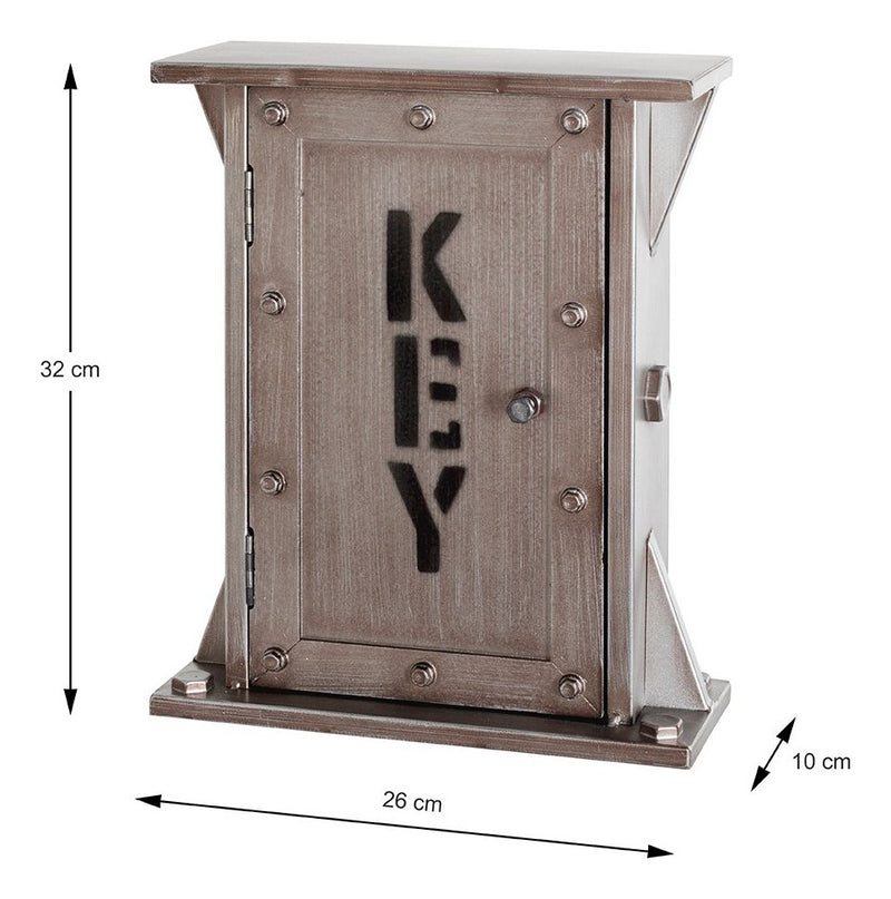 Haku Schlüsselkasten mit 4 Haken, Anthrazit, Industrial-Stil