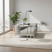 Beistelltisch rund, Betonoptik mit Chrom-Gestell im Y-Design – Ansicht 2