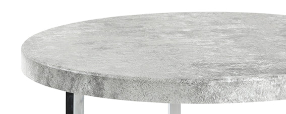 Beistelltisch rund, Betonoptik mit Chrom-Gestell im Y-Design – Ansicht 4