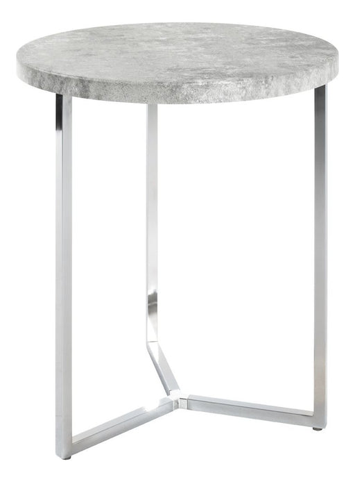 Beistelltisch rund, Betonoptik mit Chrom-Gestell im Y-Design – Ansicht 1