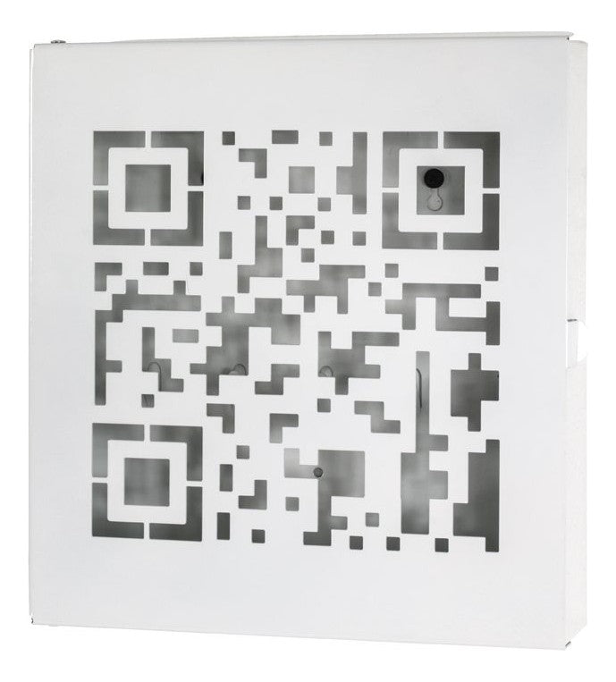 Haku Schlüsselkasten weiß mit 10 Haken und QR-Code-Stanzung