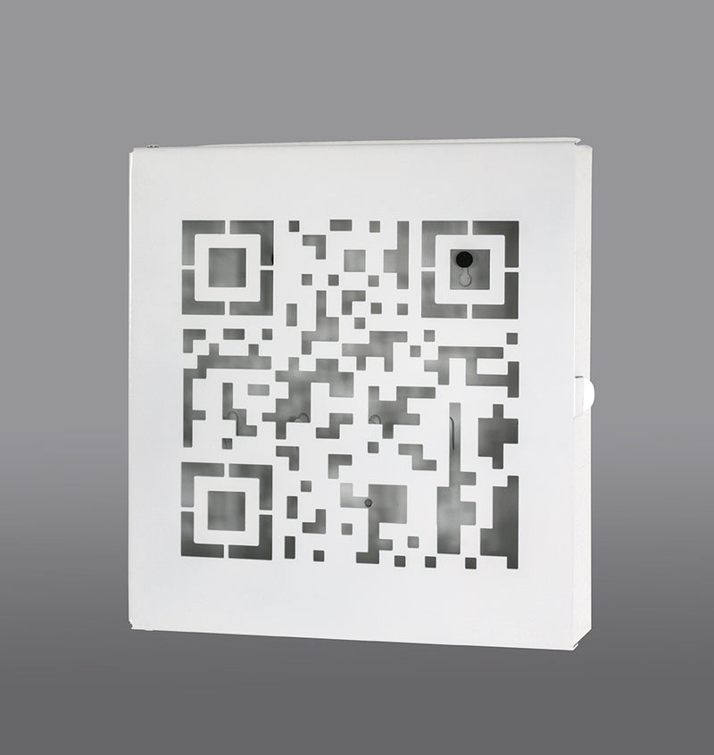 Haku Schlüsselkasten weiß mit 10 Haken und QR-Code-Stanzung