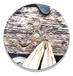 Wandgarderobe Kaffeetasse mit 5 Edelstahlhaken, Braun-Silber – Ansicht 3