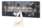 Wandgarderobe Kaffeetasse mit 5 Edelstahlhaken, Braun-Silber – Ansicht 4