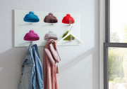 Wandgarderobe Sicherheitsglas mit 6 Haken Edelstahloptik – Ansicht 2